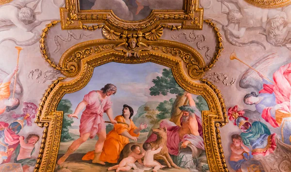 París Francia Octubre 2022 Techos Frescos Decoraciones Estuco Galería Mazarin —  Fotos de Stock