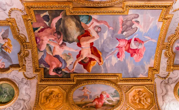 Paris France October 2022 Ceilings Frescoes Stucco Decors Mazarin Gallery — стокове фото