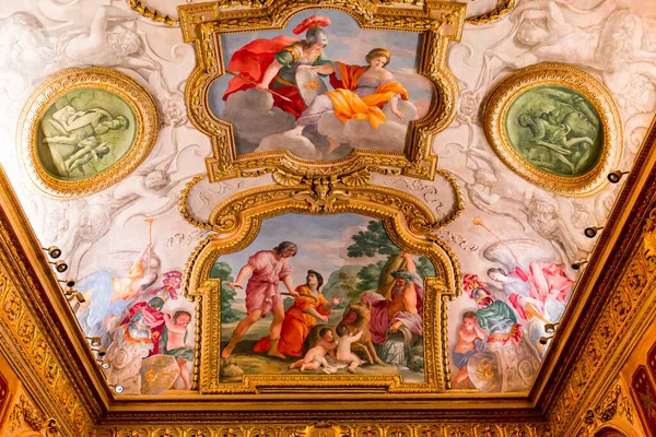 Paris France October 2022 Ceilings Frescoes Stucco Decors Mazarin Gallery — Stock Photo, Image