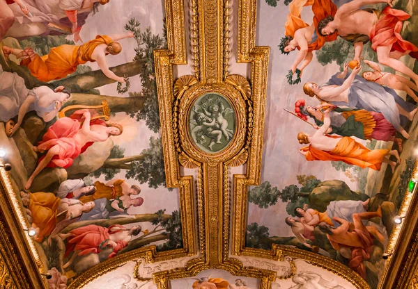 Paris France October 2022 Ceilings Frescoes Stucco Decors Mazarin Gallery — стокове фото