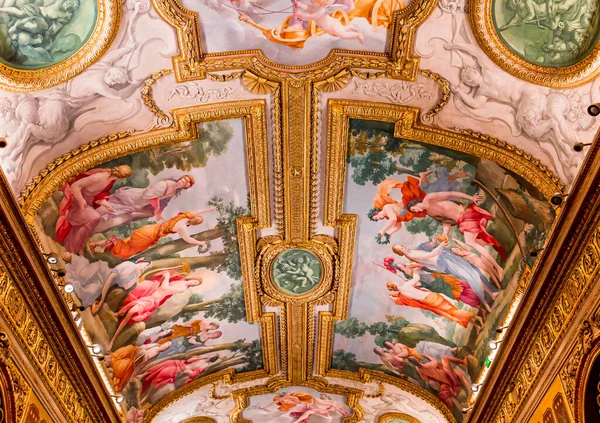 Paris France October 2022 Ceilings Frescoes Stucco Decors Mazarin Gallery — Stock Photo, Image