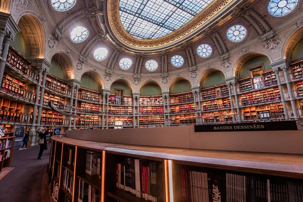 Paris Francja Październik 2022 Gabinet Owalny Biblioteki Narodowej Strona Richelieu — Zdjęcie stockowe