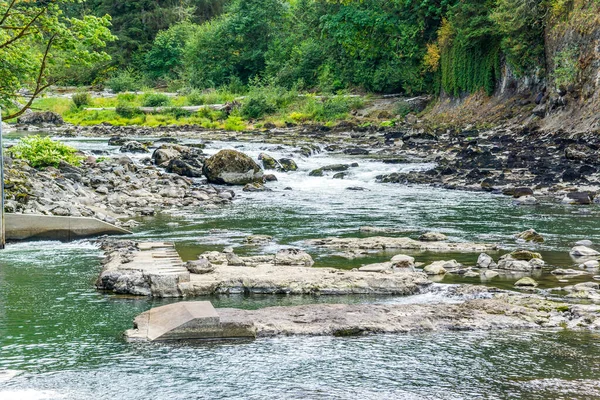 Rotsen Langs Kust Langs Rivier Snoqualmie Staat Washington — Stockfoto