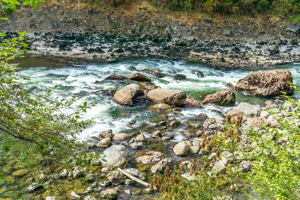 Rapids Rocks Snoqualmie River Washington State — Fotografia de Stock