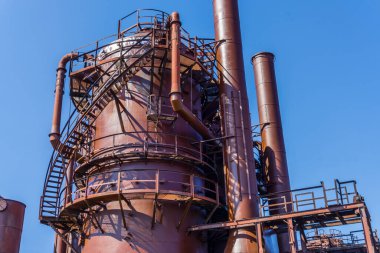 Seattle, Washington 'daki Gasworks Parkı' ndaki açık hava binaları..