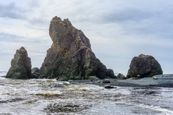Naturalny Monolit Rockowy Ruby Beach Stanie Waszyngton — Zdjęcie stockowe