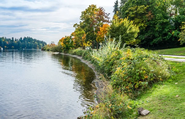 Das Ufer Des Washingtonsees Herbst Bei Seattle — Stockfoto