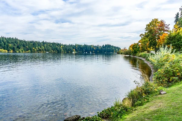 Das Ufer Des Washingtonsees Herbst Bei Seattle — Stockfoto