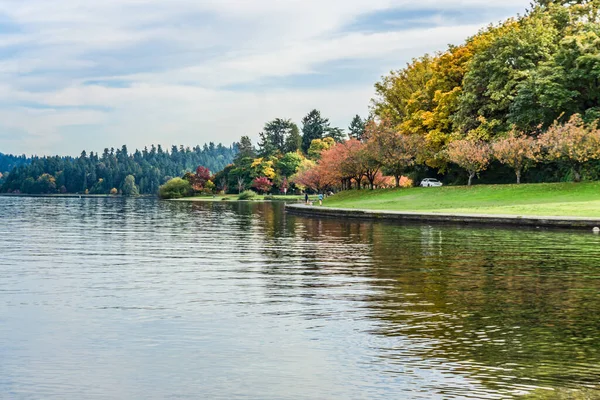 Ein Spazierweg Ufer Des Washingtonsees Herbst — Stockfoto