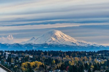 Des Moines, Washington 'dan Rainier Dağı manzarası.