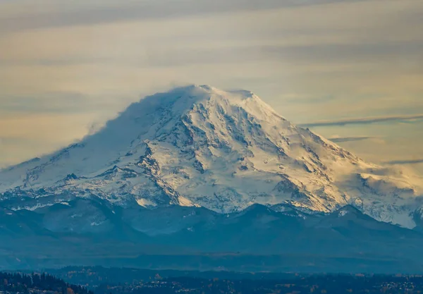 Der Hafen Von Tacoma Und Mount Rainier Bundesstaat Washington — Stockfoto