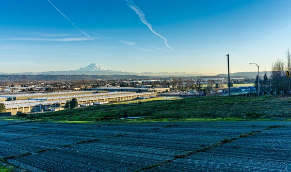 Una Vista Tukwila Washington Con Monte Rainier Distancia — Foto de Stock