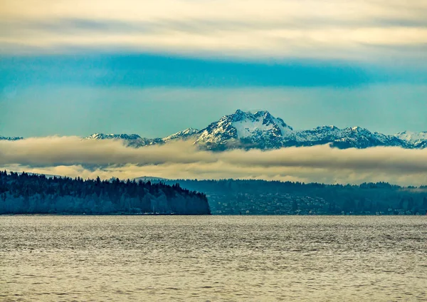 Chaîne Montagnes Olympique Dans État Washington Puget Sound — Photo