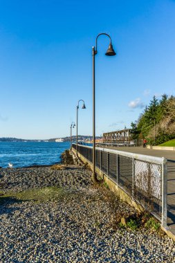 Batı Seattle, Washington 'daki Jack Block Park' ta bir çit ve yürüyüş yolu..