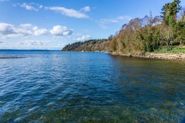 Des Moines, Washington 'da sakin bir sahil manzarası..