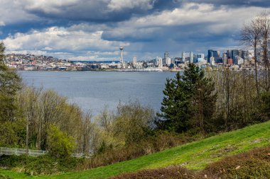 Seattle manzarası gökyüzü bulutlu..