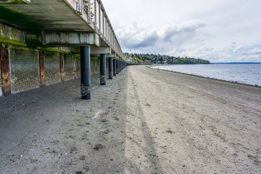 Washington, Redondo Sahili 'nin tahta kaldırımının altında sular çekildiğinde..
