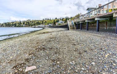 Redondo Beach, Washington 'daki kıyı şeridinin manzarası..