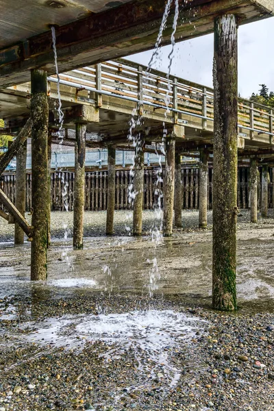 Excess Water Flow Pier Redondo Beach Washington — Stockfoto