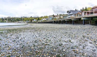 Redondo Beach, Washington 'daki kıyı şeridinin manzarası..