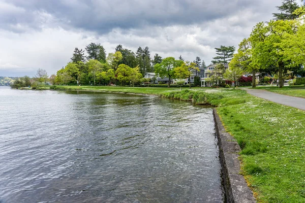 Seattle 'daki Washington Gölü Bulvarı boyunca evler.
