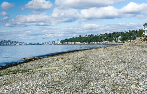 Uma Vista Alki Beach Partir Ponto West Seattle — Fotografia de Stock