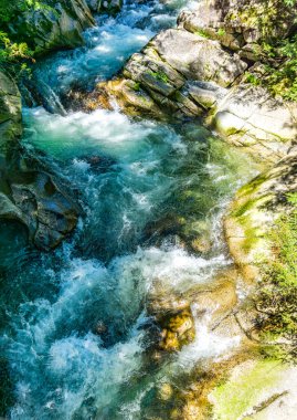 Washington 'daki Denny Creek' te su akıntıları.