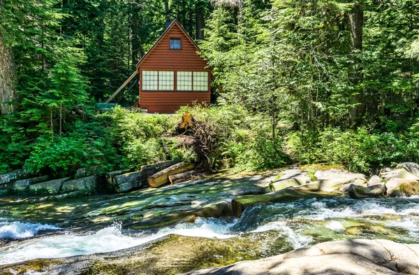 Stock image A view of an A-frame home at Denny Creek in Washington State.