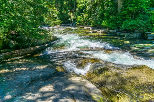Correntes Água Correndo Denny Creek Estado Washington — Fotografia de Stock