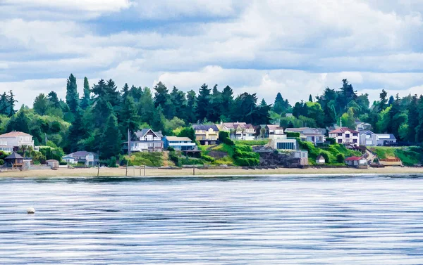 Waterfront View Homes Das Point Washington — 스톡 사진
