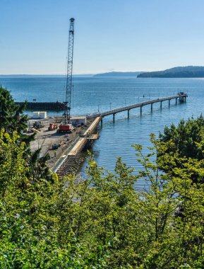 Construction work continues on the Des Moines, Washington pier.