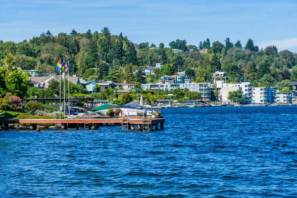 Litoral Costeira Área Leschi Seattle Washington — Fotografia de Stock