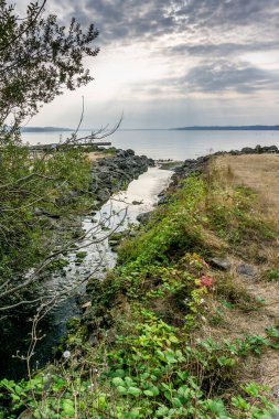 Des Moines, Washington 'daki Puget Sound' a bir dere akıyor..