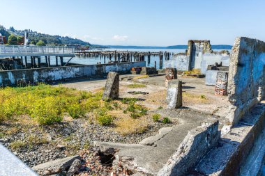 Ruston, Washington 'daki Dickman Değirmen Parkı' ndaki harabeler
