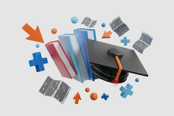 Capa Pós Graduação Preto Livro Isolado Fundo Azul Conceito Educação — Fotografia de Stock