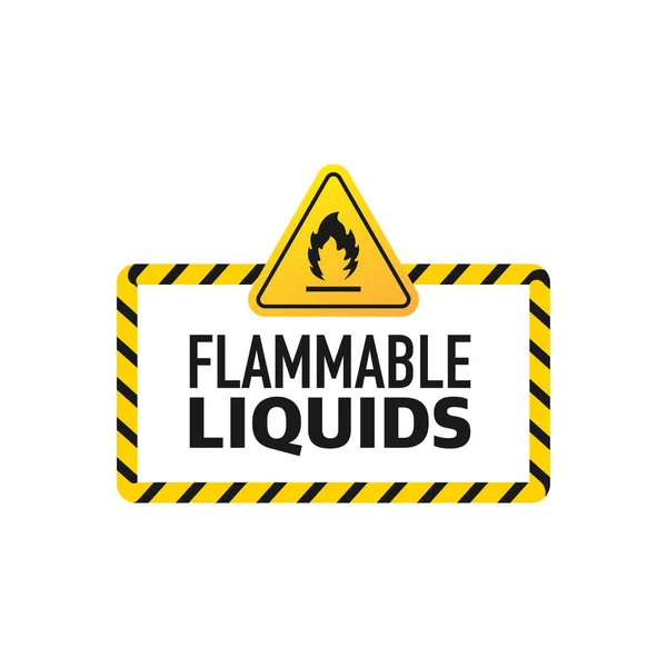 Illustration jaune de liquides inflammables sur fond blanc. Illustration vectorielle. Flamme de feu — Image vectorielle