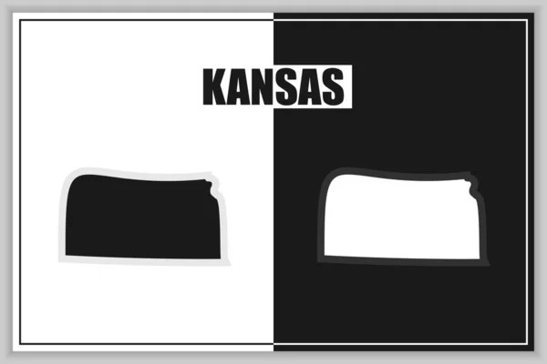 Platt karta över delstaten Kansas, USA. Kansas skissera. Vektorillustration — Stock vektor