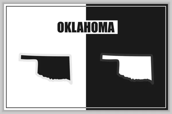 Platt stil karta över delstaten Oklahoma, USA. Oklahoma skissera. Vektorillustration — Stock vektor