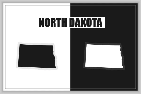 Platt karta över delstaten North Dakota, USA. North Dakota-konturerna. Vektorillustration — Stock vektor