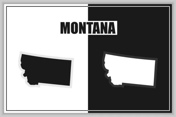 Flat style map of State of Montana, USA. Montana outline. Vector illustration — Stock Vector