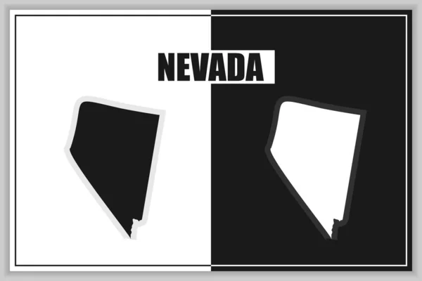 Platt karta över delstaten Nevada, USA. Nevada skissera. Vektorillustration — Stock vektor