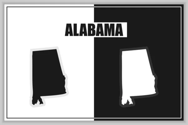 Plochá mapa státu Alabama, USA. Alabamský obrys. Vektorová ilustrace — Stockový vektor