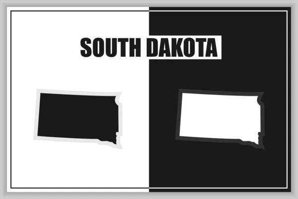 Platt karta över delstaten South Dakota, USA. Syddakotas kontur. Vektorillustration — Stock vektor