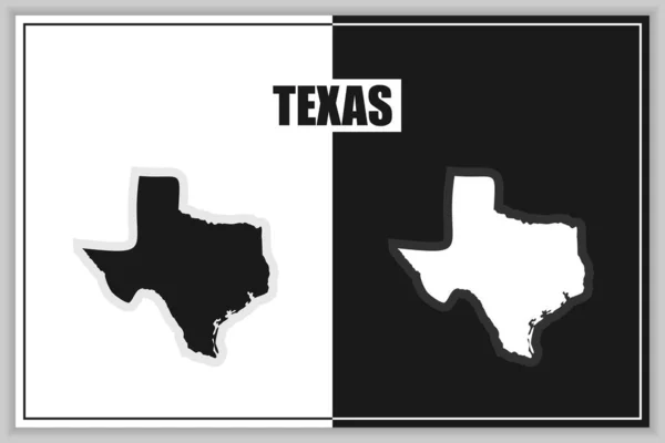 Platt karta över delstaten Texas, USA. Texas skissera. Vektorillustration — Stock vektor