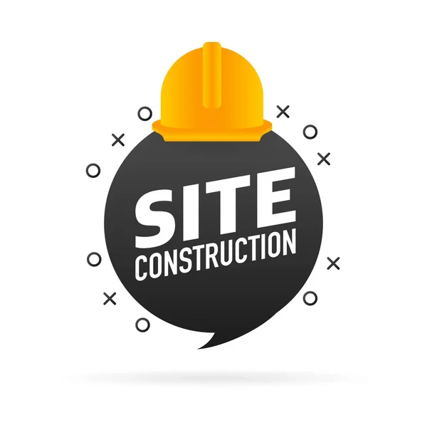 Flat illustration under construction for site design. Vector banner. Web banner — Stock Vector