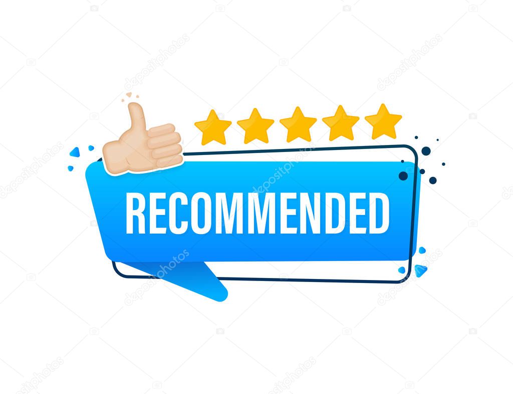Recommend flat icon on white background. Blue label recommended