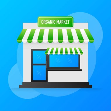 Yeşil organik düşünüyor. Organik pazar. Geri dönüşüm simgesi. Vektör arkaplanı. Aşk konsepti