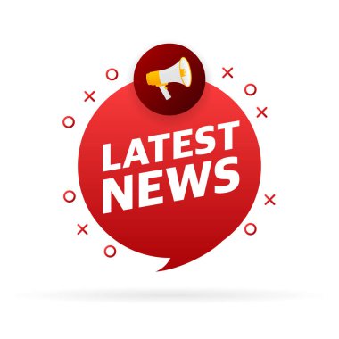 Son Haberler 'den kırmızı pankart. Vektör illüstrasyonu