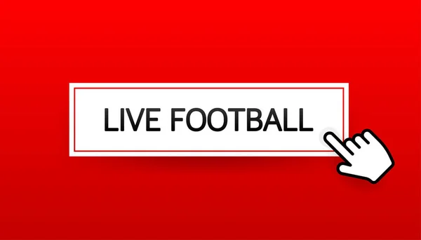 Live Football streaming Icona, Badge, Pulsante per la trasmissione o lo streaming di calcio online. Vettore in materiale, piatto, stile di design — Vettoriale Stock