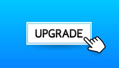 Beyaz arka planda mavi etiketi yükselt. Mavi bayrak. Vektör illüstrasyonu